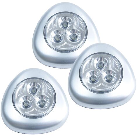 luci adesive a 3 led, 3 pz.