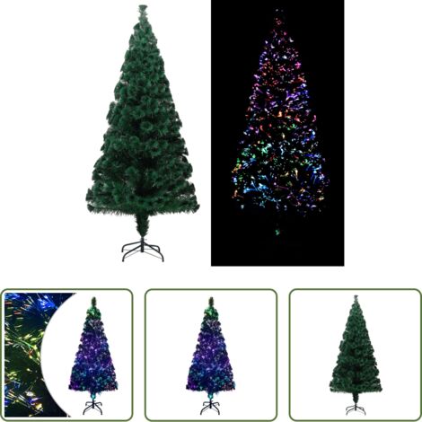 Luci colorate -  Albero di Natale con Supporto Verde 240 cm in Fibra Ottica