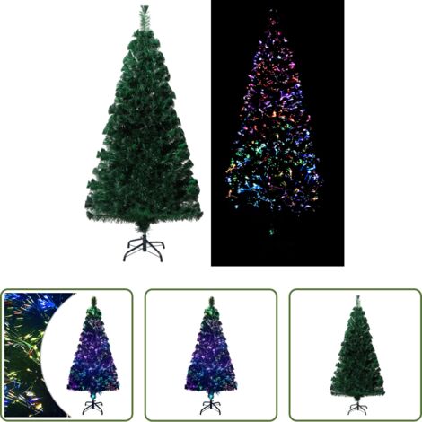 Luci Colorate -  Albero Natale Artificiale con Supporto 120 cm in Fibra Ottica