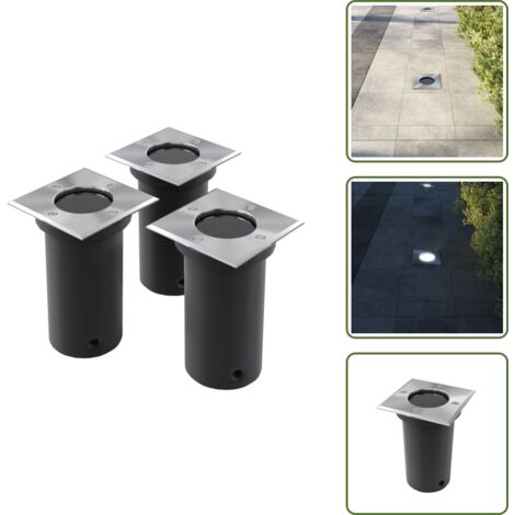 Luci da cortile - vidaXL Faretti a Incasso per Esterno Set 3 pz Quadrati - Luci da esterno
