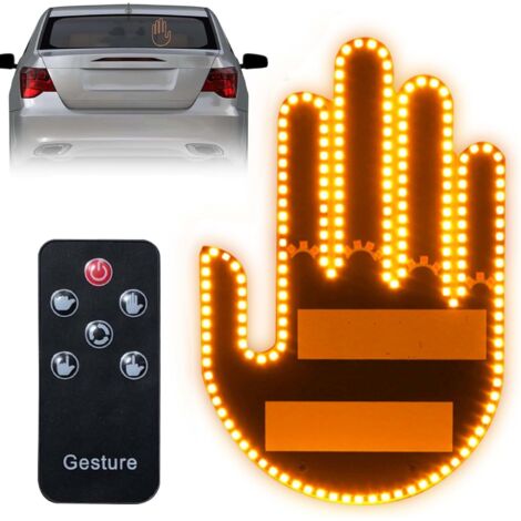 Luci da dito: luce attivabile con il pollice in su/in giù, luce da dito con telecomando, divertente luce LED per il pollice, illuminazione interna originale per auto, gesto del dito medio, accessori p