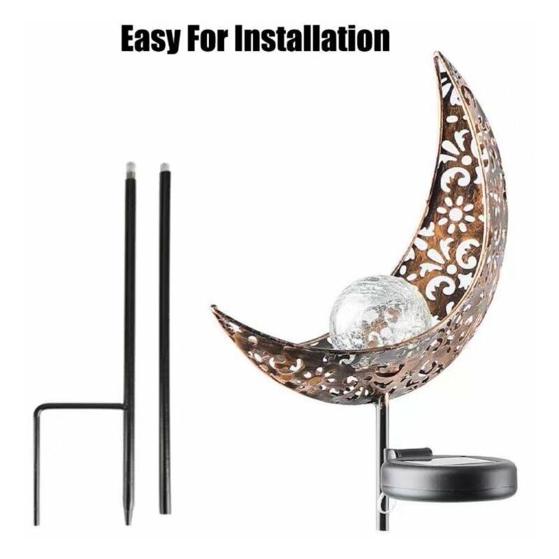 Luci da giardino, 2 pezzi di luci cavi in ferro