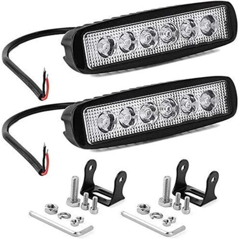 luci da lavoro a LED da 15 cm, 6'', 18 W, faretto a LED, 12 V, 24 V, impermeabile IP67, faretto a barra LED, fendinebbia a LED per 4x4, auto, camion, trattore, SUV, barca, quad.