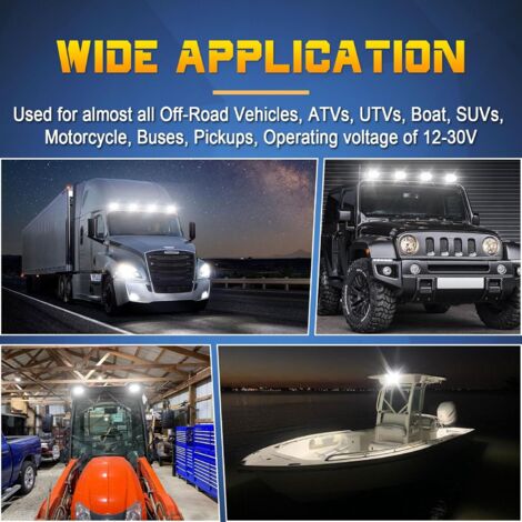 luci da lavoro a LED, faro a LED da 4'' e 48 W, faretto da 12 V per auto, camion, trattore, SUV, barca