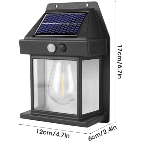 Lampada Da Parete Solare Retrò A Lanterna – Impermeabile IP65, Design Vittoriano Per Esterni (50 Cm)