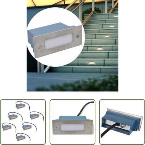 Luci da scala -  Lampade da Incasso a LED 6 pz per Scale 44x111x56 mm