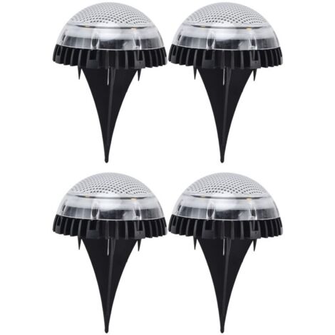 Luci da terra, confezione da 4 luci solari da giardino, 8 luci LED da esterno per marciapiede, cortile, prato, patio, vialetto, sentiero, giardino sul retro (luce bianca)