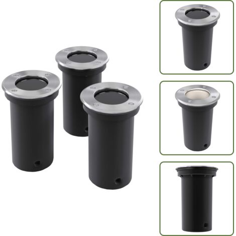 Luci da terra - vidaXL Faretto Carrabile a LED Rotondo 3 pz per Esterno - Illuminazione esterna