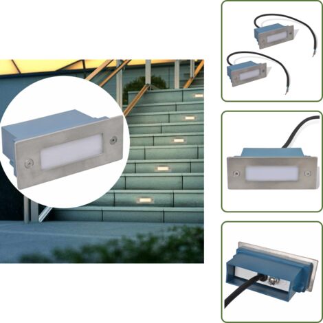 Luci da terrazzo - vidaXL Lampade da Incasso a LED 2 pz per Scale 44x111x56 mm - Luci a LED