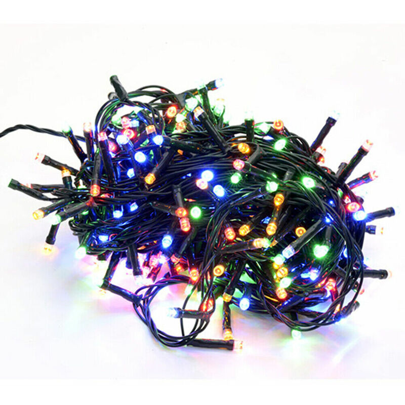 Image of Luci decorazioni natalizie a led risparmio energetico con centralina vari effetti e colori 100 led multicolore