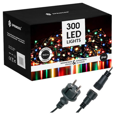 Luci dell'albero di Natale 18m multicolore 300 led illuminazione natalizia IP44