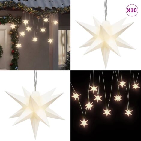 Luci di Natale 10 LED Bianche 10 cm - Decorazione natalizia - Stelle a LED