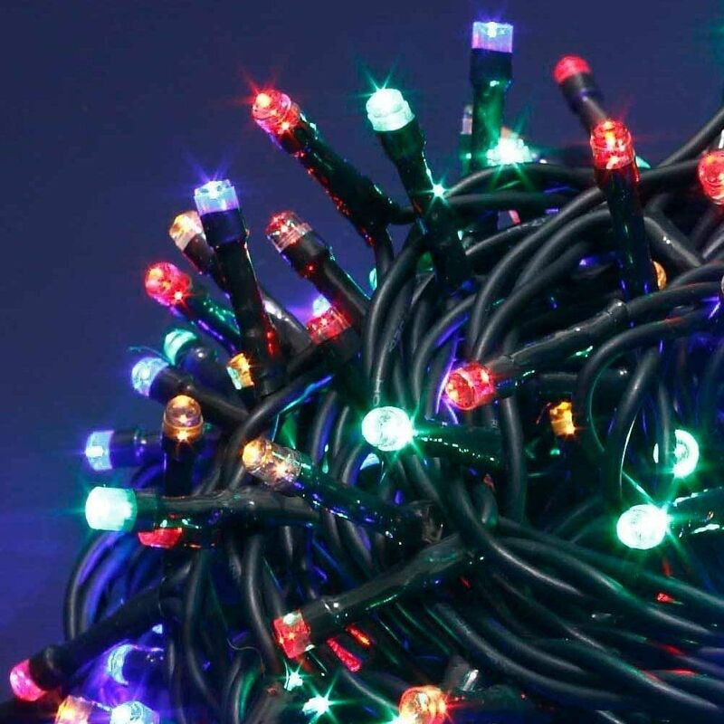 Image of Catena luminosa luci per decorazioni natalizie 100 led - multicolor - multicolor