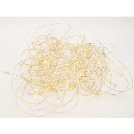Luci di Natale 100 MICROLED 30m Luce Bianco Caldo da Interno