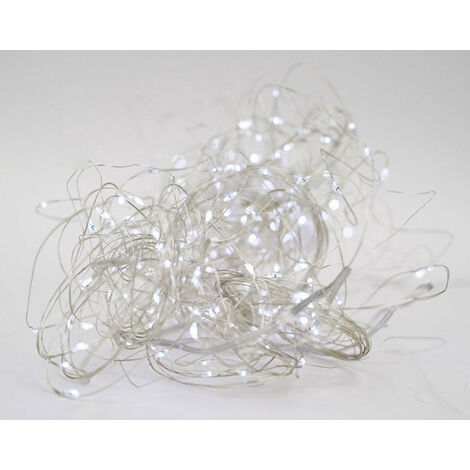Luci di Natale 100 MICROLED 30m Luce Bianco Freddo da Interno