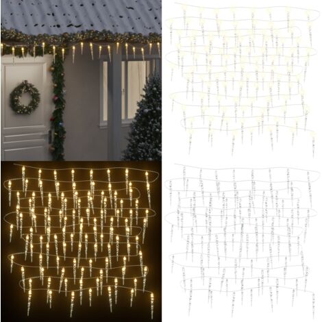 Luci di Natale a forma di ghiacciolo 100 LED Bianco Caldo 10 m Acrilico PVC - Luci di Natale - Luci LED