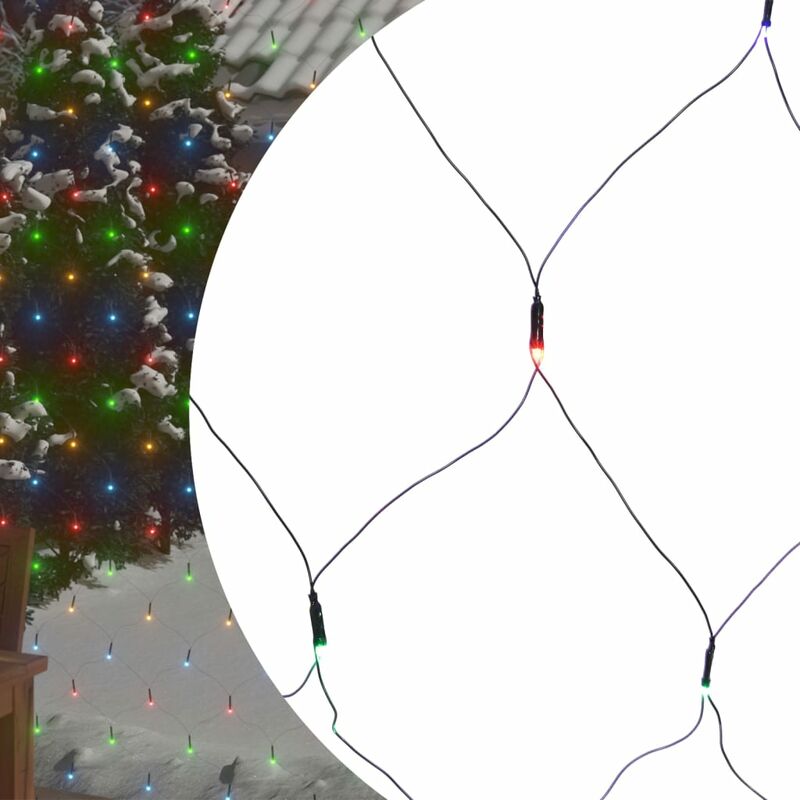 Image of Luci di Natale a Rete Colorate 3x3m 306 led Interni Esterni