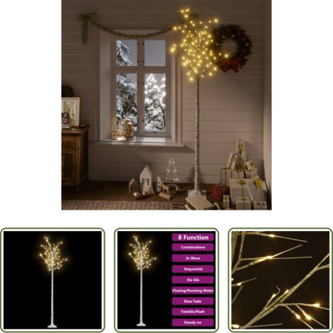 Luci di Natale -  Albero Natale 200 LED 2,2 m Salice Bianco Caldo Interno Esterno