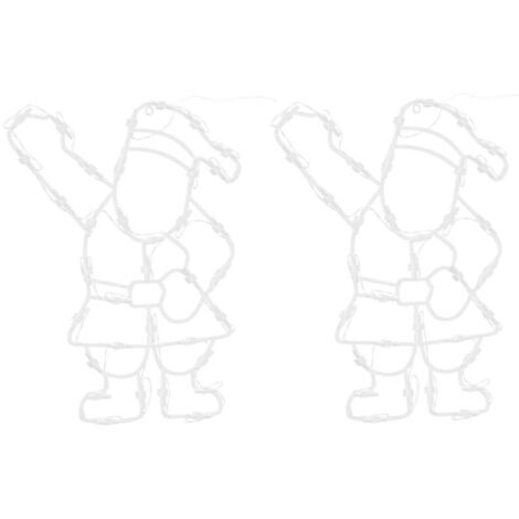 Luci di Natale Babbo Natale 2 pz 35 LED Bianco Caldo vidaXL