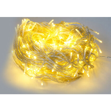 Luci di Natale Cascata Effetto Pioggia 360 LED 200x200 cm Luce Calda Cavo 3m Trasparente