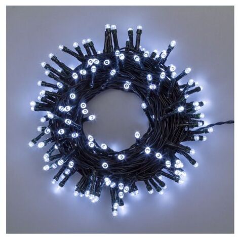 Luci di Natale Catena Lineare 160 Led Bianco 11,5mt Con 8 giochi Luce