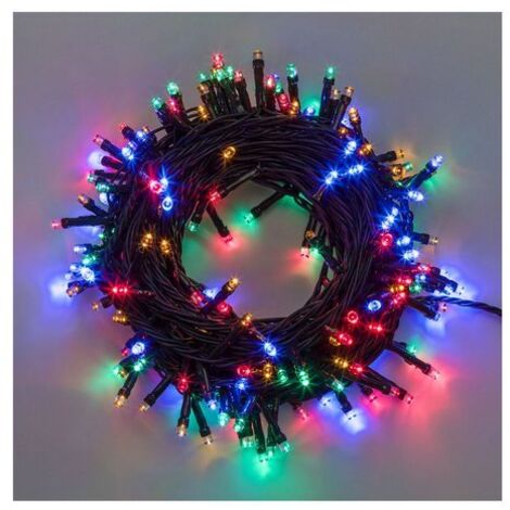 Luci Di Natale Catena Lineare 160 Led Multicolore 11,5mt con 8 Giochi Luce
