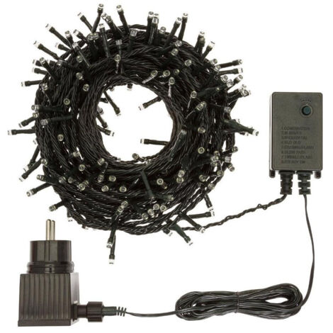 Luci di Natale Catena Lineare 240 Led Multicolore 14,5mt con 8 giochi di luce
