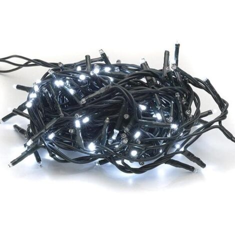 Luci di natale catena luminosa 100 led bianco freddo 5 + 5 mt 31v per esterno