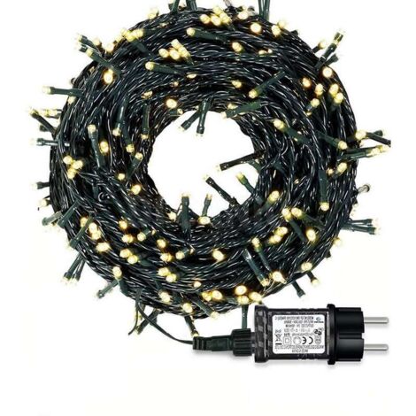 Luci di natale catena luminosa 100 led luce calda per esterno el-72821lc