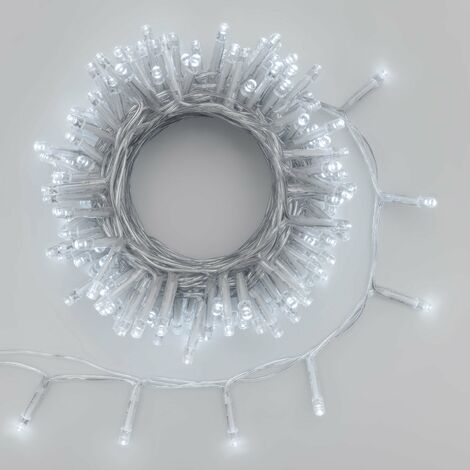 Luci di natale catena luminosa a batteria led 5 mm con telecomando per esterno -Luce Fredda / 7 m - 180 led