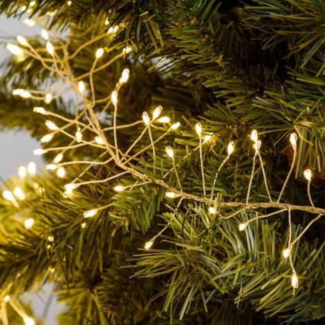 Luci di Natale catena luminosa cavo argento con micro led decorazione albero da esterno -Luce Fredda / 720 Led 6 m