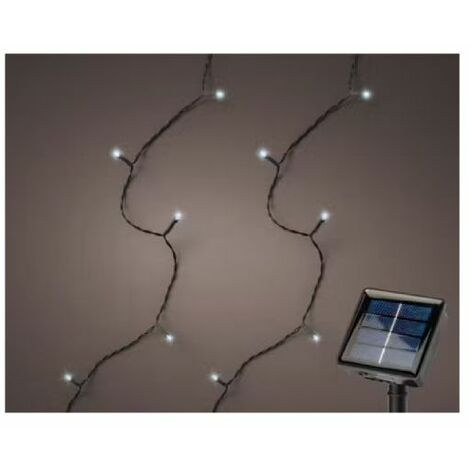LUCI DI NATALE CON PANNELLO SOLARE 100 LED LUCE BIANCO FREDDO