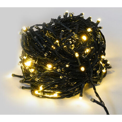 Luci di Natale Filo 300 LED 3m Luce Calda Cavo Verde