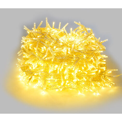 Luci di Natale Filo 900 LED 3m Luce Calda Cavo Trasparente