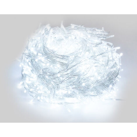 Luci di Natale Filo 900 LED 3m Luce Fredda Cavo Trasparente