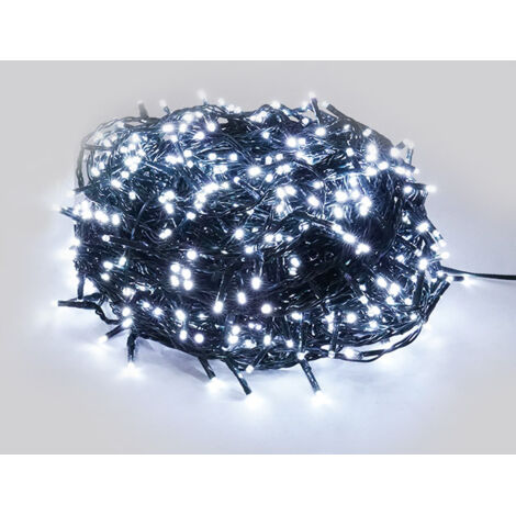 Luci di Natale Filo 900 LED 3m Luce Fredda Cavo Verde