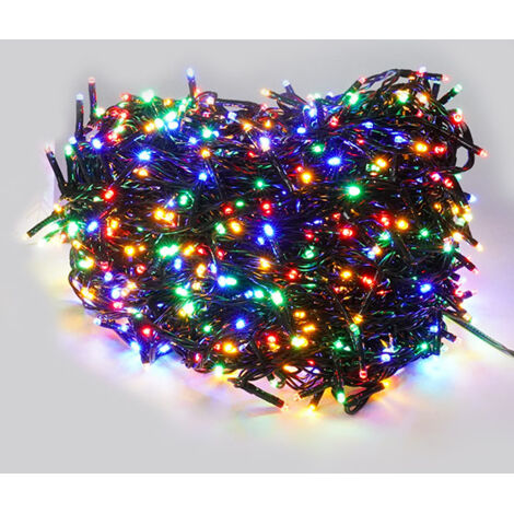 Luci di Natale Filo 900 LED 3m Multicolor Cavo Verde