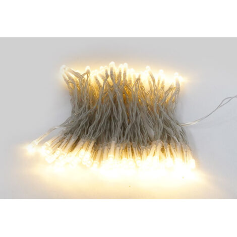 Luci di Natale Filo 96 LED 1m Luce Calda Cavo Trasparente