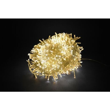 Luci di Natale Led filo Trasparente Luce Calda Fredda da Esterno Interno Albero - Numero Led: 300 - Temperatura di colore: Luce Calda