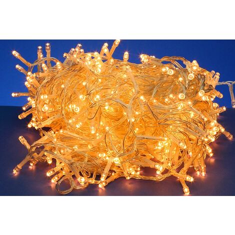 Luci di Natale Led filo Trasparente Luce Calda Fredda da Esterno Interno Albero - Numero Led: 300 - Temperatura di colore: Luce Oro