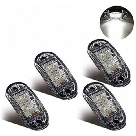 Luci di posizione laterali a LED per rimorchi, camion, caravan e autobus universali da 12V e 24V (4 pezzi, bianche)