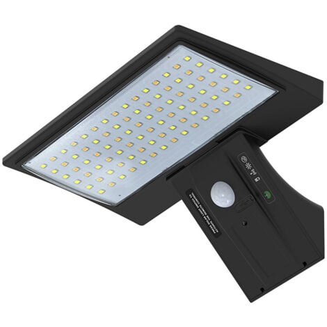 Luci di sicurezza solari, fari solari impermeabili per esterni con sensore di movimento, luci da parete a LED ad alta capacità da 2600 mAh alimentate a energia solare per portico, cortile, garage, via