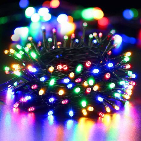 Serie 20 luci di Natale led a campana multicolore RGB a batterie 2 mt  catena 2