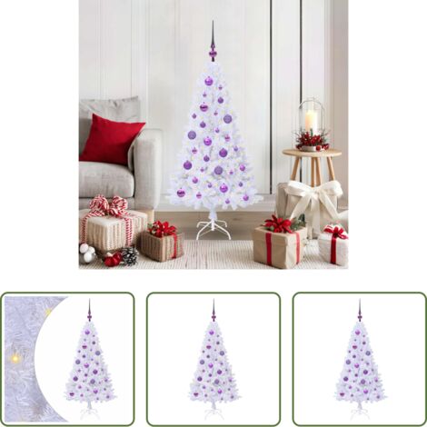 Luci LED - Albero di Natale artificiale Bianco 120 cm PVC e Acciaio