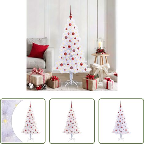 Luci LED -  Albero di Natale artificiale Bianco 150 cm PVC e Acciaio