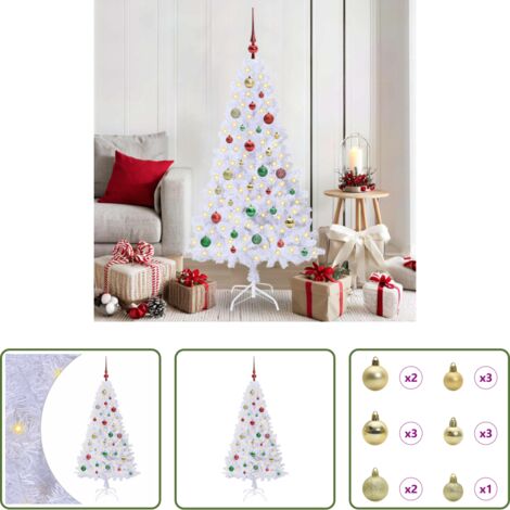 Luci LED -  Albero di Natale artificiale Bianco 150 cm PVC e Acciaio