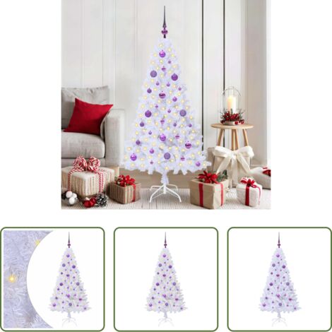 Luci LED -  Albero di Natale artificiale Bianco 150 cm PVC e Acciaio