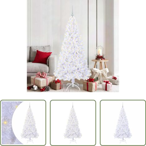 Luci LED -  Albero di Natale artificiale Bianco 180 cm PVC e Acciaio