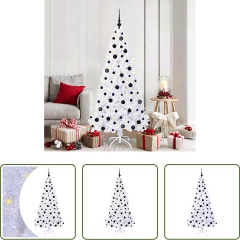Luci LED -  Albero di Natale artificiale Bianco 180 cm PVC e Acciaio