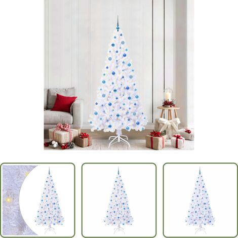 Luci LED -  Albero di Natale artificiale Bianco 210 cm PVC e Acciaio